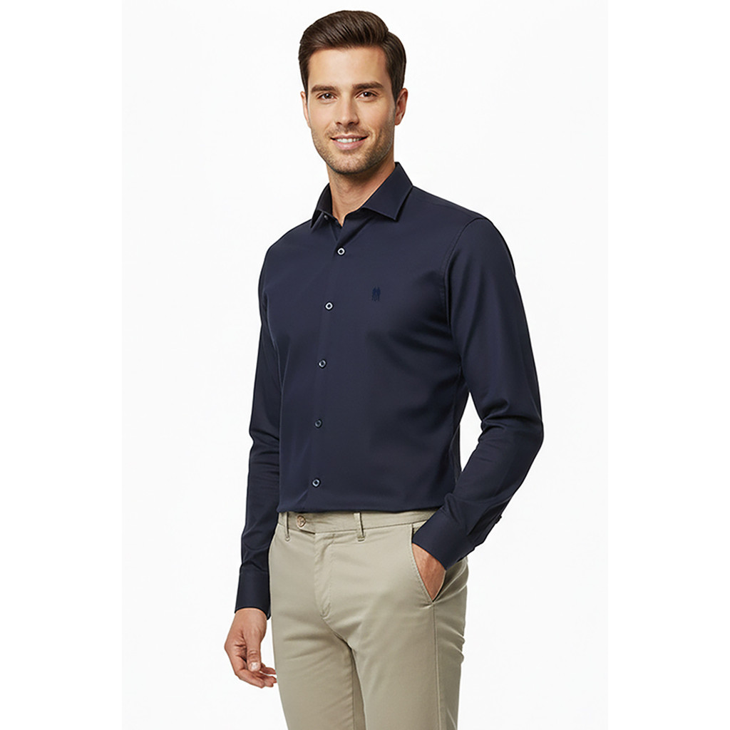 Camisa Masculina Slim Fit Premium Polo Wear Marinho