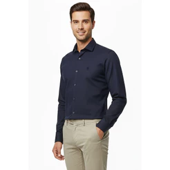 Camisa Masculina Slim Fit Premium Polo Wear Marinho
