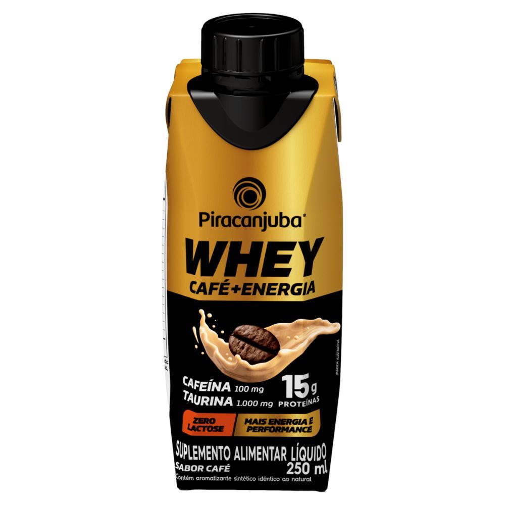 Bebida Láctea Piracanjuba Whey Zero Lactose com 15g de Proteína Café + Energia 250ml em Oferta na Shopee