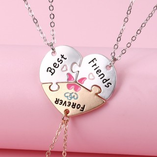 3 Pçs/Set Moda Carta Melhores Amigos Para Sempre Bff Coração Amizade Emenda Colar Acessórios Presente