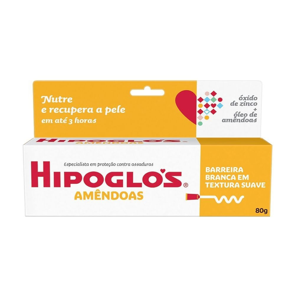 Hipoglos Amêndoas Pomada Contra Assaduras 80g em Oferta na Shopee