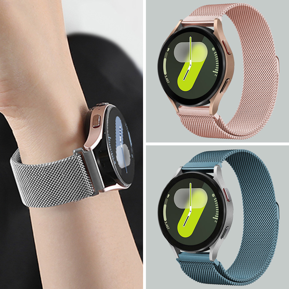 Pulseira Magnética De Metal Inoxidável De 22/20 Mm Para Smartwatch Samsung Watch Galaxy 7 6 5 4 FE/Garmin/Huawei GT 3/Am