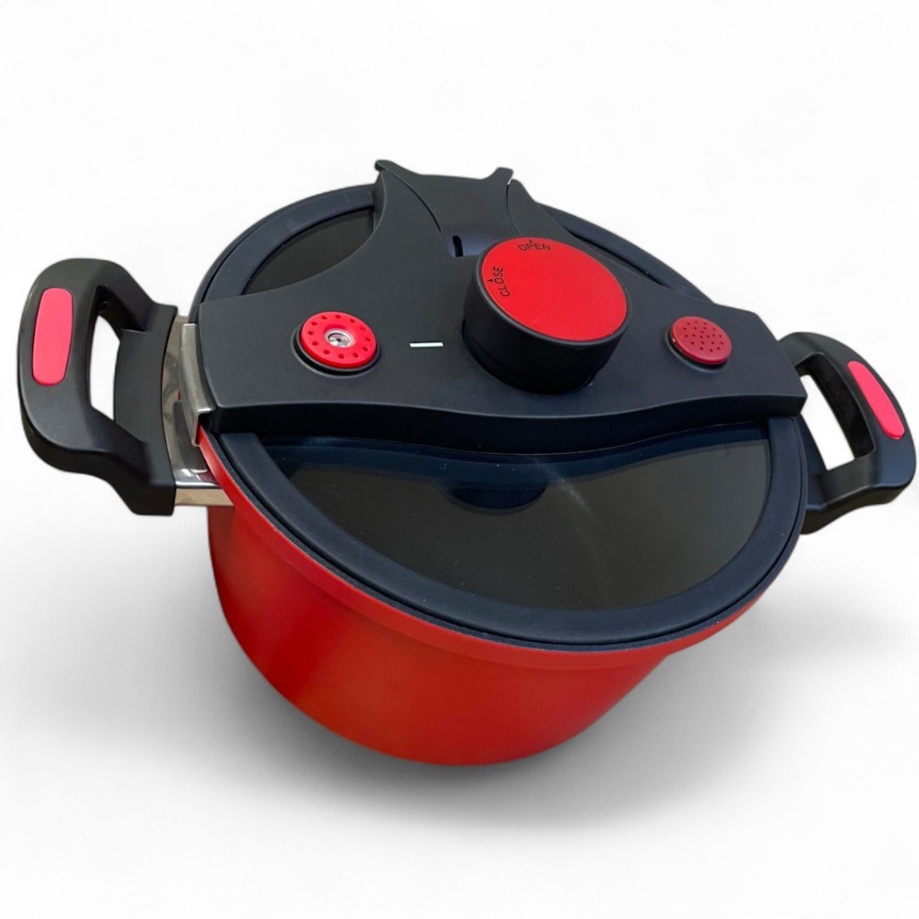 Panela de Baixa Pressão 6L em Cerâmica Antiaderente | Tampa de Segurança | Compatível com Fogão Gás, Elétrico e Indução