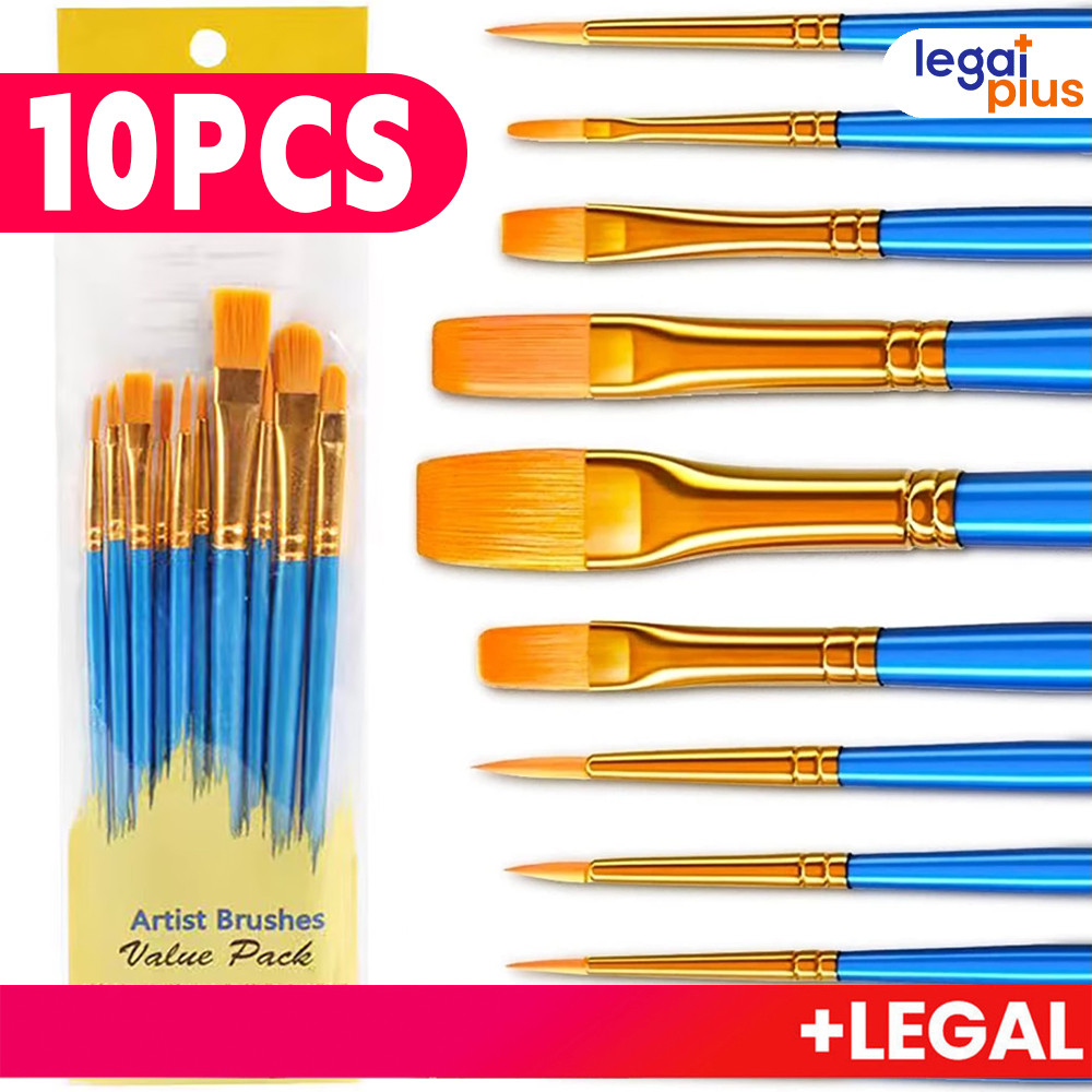 Kit Pincéis Profissionais Nylon - Para Aquarela, Óleo e Acrílico