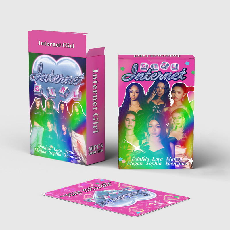 30-124pcs KATSEYE Cartões Postais A Laser Em Forma De Coração 2026 Saudações Da Temporada Internet Girl Lomo Cards SOPHI