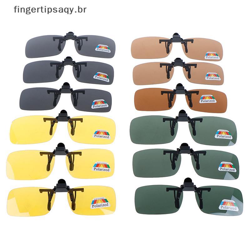 FINGE Clip-on Polarizado Dia Noite Visão Lente Flip-up Óculos De Sol Para Condução ,