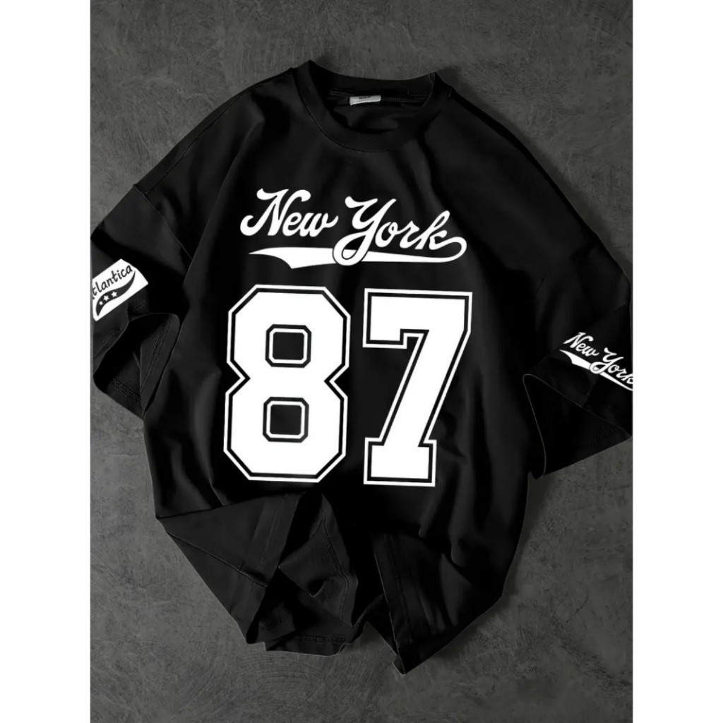 Camiseta Oversized Estampada Nova York 87 Basquete Confortavel Tamanho Grande camisa