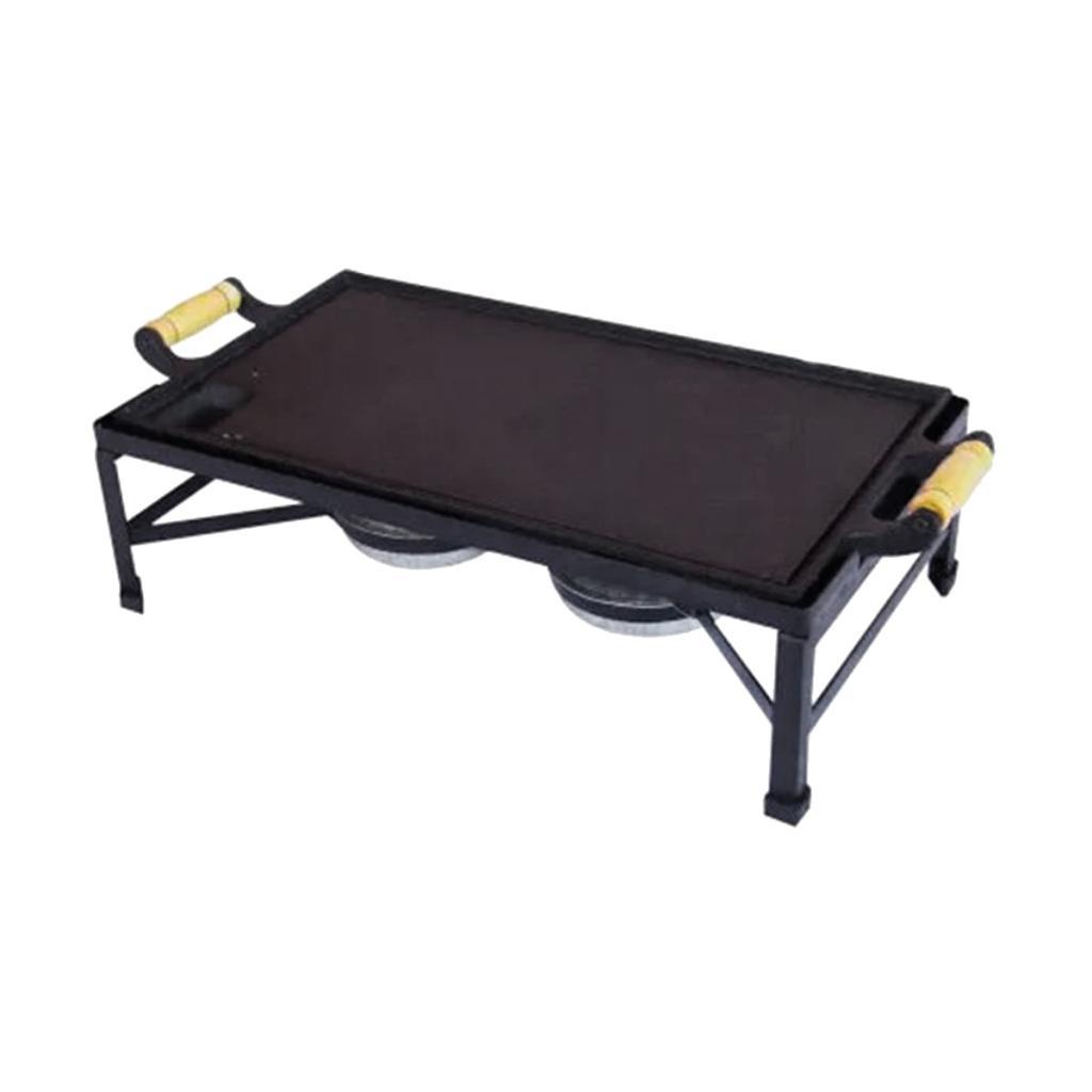 Rechaud Bifeteira Ferro Fundido Álcool 02 Fogareiros 47x23cm