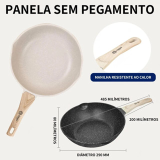Frigideira Profissional Granito Cerâmica Antiaderente 30cm Fundo Profundo em Oferta na Shopee