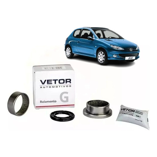 Kit Rolamento Eixo Traseiro Peugeot 1.0 1.4 1.6 206 207 47m