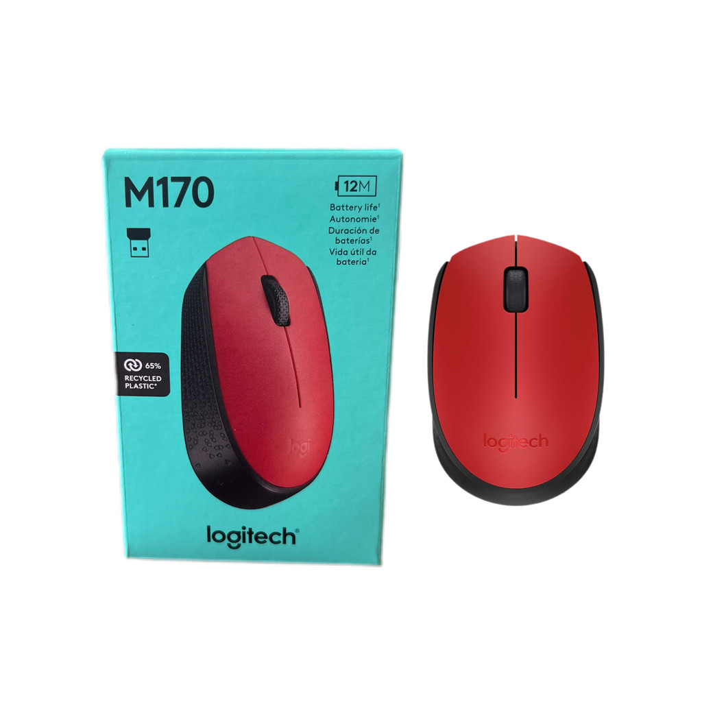 Mouse Óptico Logitech M170, Sem Fio, DPI 1.000, 3 Botões, Preto/Cinza - 910-004940