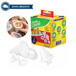 Kit Formas Modeladora de Coxinha 3 Tamanhos P M G Keita