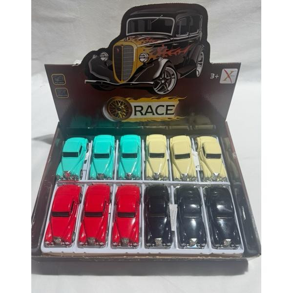 Carrinho Carro Antigo Miniatura Colecionável a Fricção Cores variadas