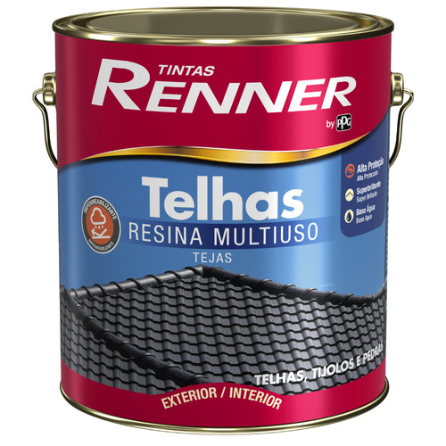 Tinta Acrilica Para Telhas Premium Semibrilho CerÂmica 3,6l 3202 Resina Multiuso – Renner