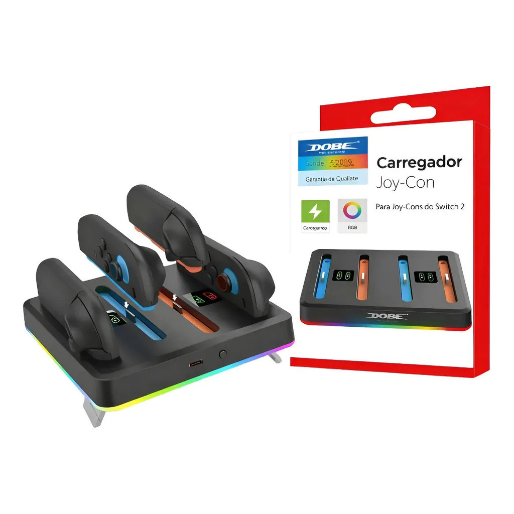 Base Dock Carregador Rápido Para Nintendo Switch 2 Joycon.