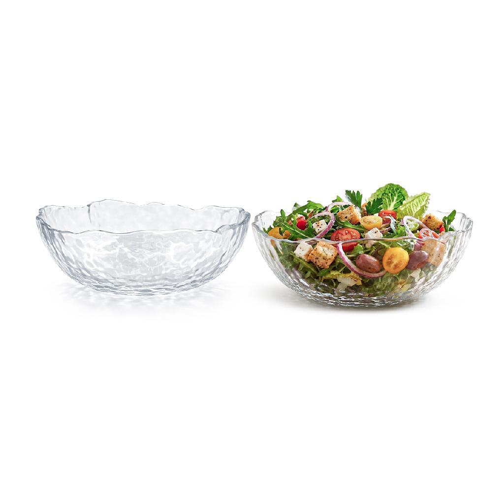 Kit 2 Bowls Tigela Vidro Servir Decorar 1 Litro Orgânico Multiuso Cozinha Preparo Saladeira