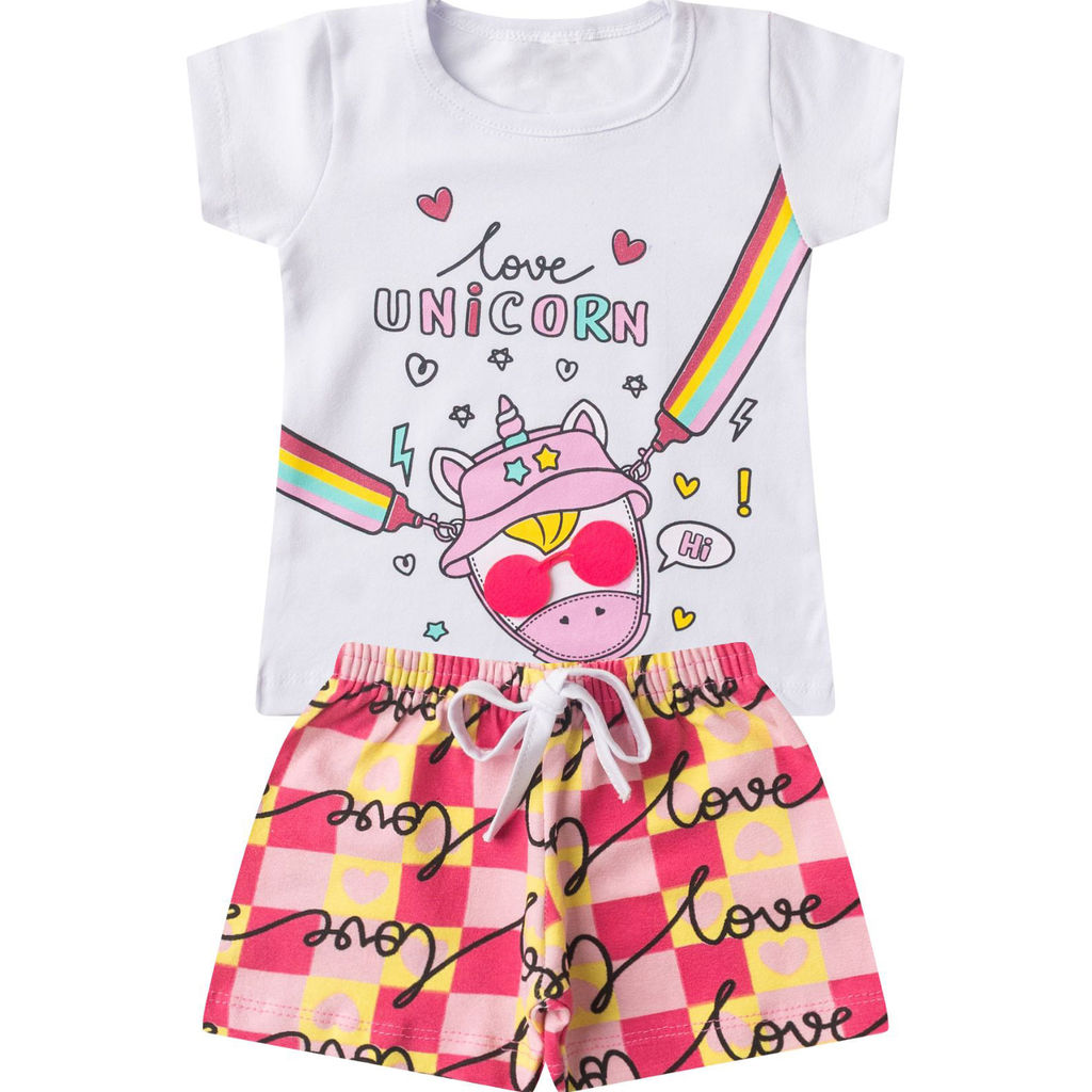 Conjunto Infantil Menina Curto Interativo Select Branco em Oferta na Shopee