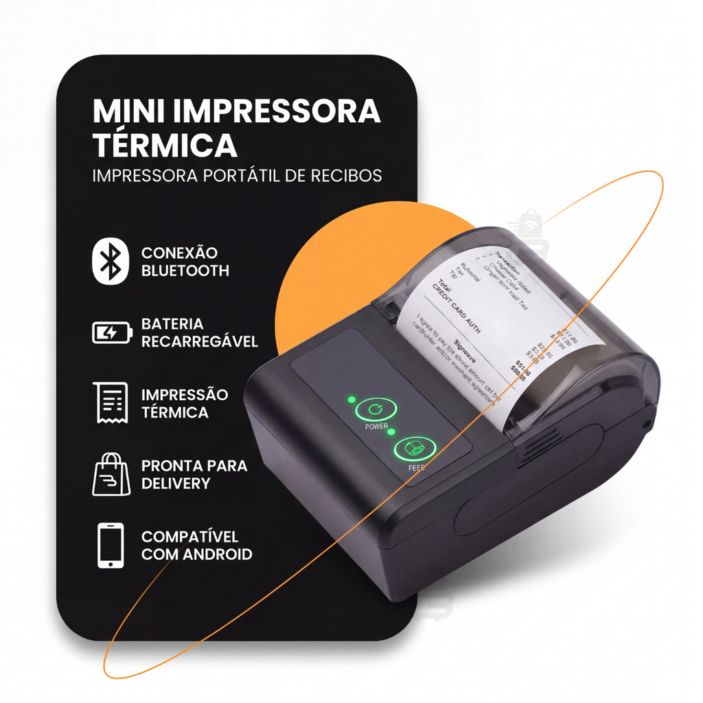 Impressora Termica Bluetooth 58mm Mini Portatil Para Delivery iFood PDV Recibos Android