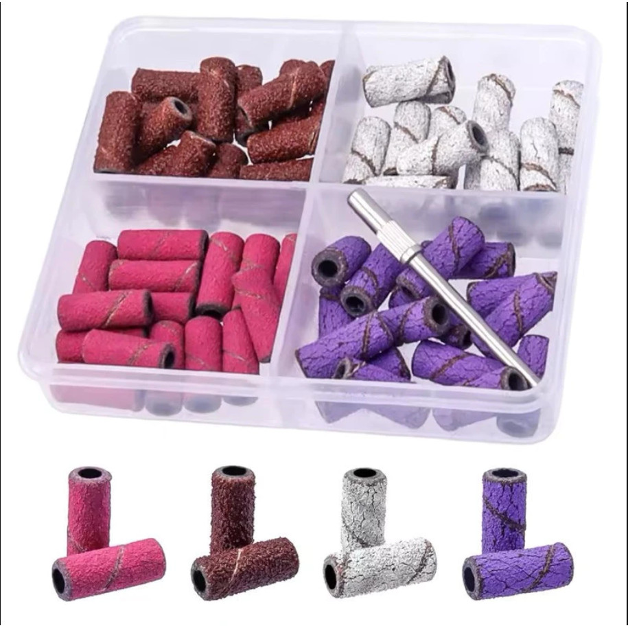 KIT refil mini lixa com mandril com  REFIL LIXA MANDRIL 60 UNIDADES CAIXINHA COM MANDRIL LIXA UNHA 100/120/180