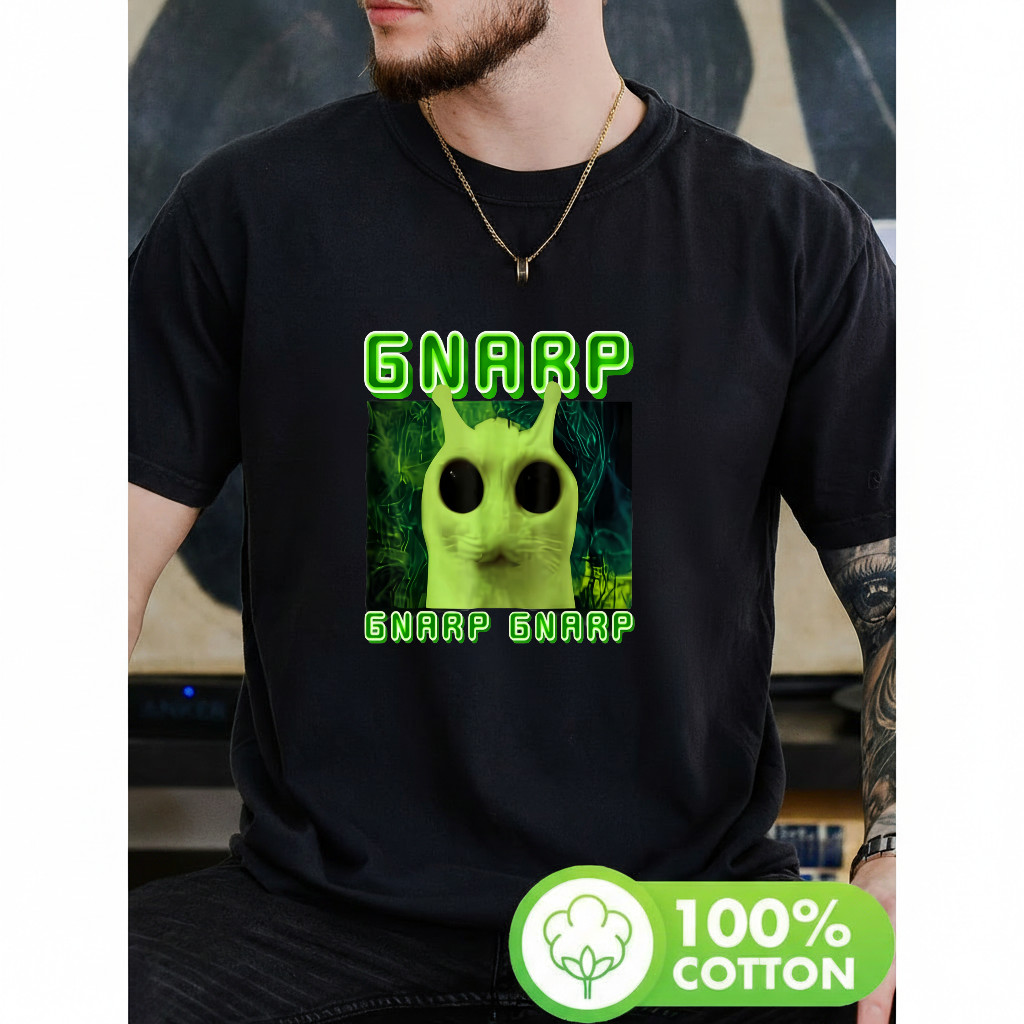 Camiseta Personagem Alien Olhos Grandes Verde Gnarps Gnarps Gnarps Fofa Divertida Estilosa Moda Feminina