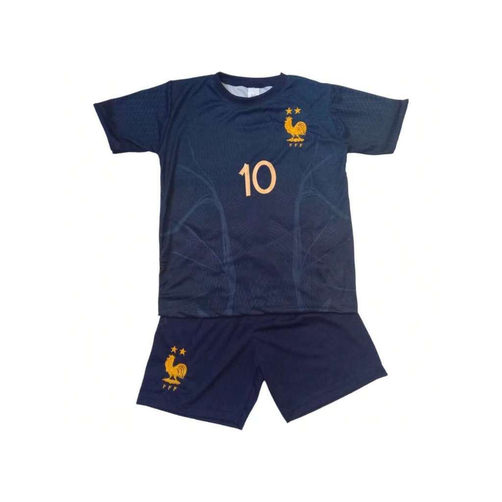 Conjunto FRANÇA AZUL Esportivo Camisa e Bermuda Verão
