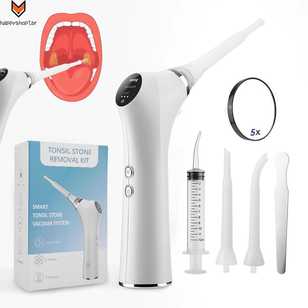 Ferramenta Removedora De Pedra De Amígdala Visível-3 Modos De Sucção Para Cuidados Bucais