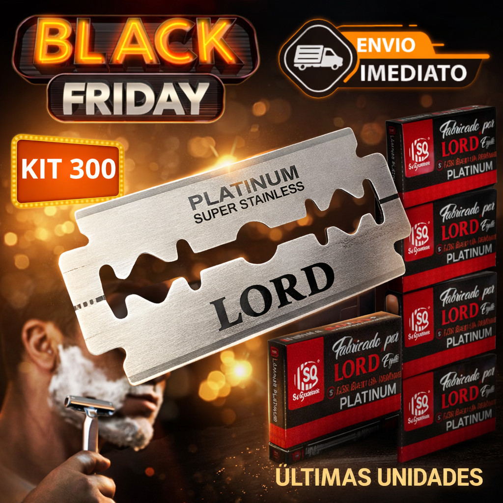 Kit 300 Lâmina Para Barbear LORD PLATINUM Profissional Gillete Para Barbeiros em Oferta na Shopee