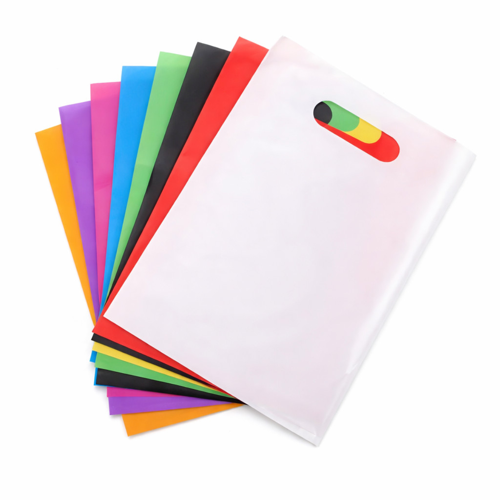 Kit 100 Un Sacolas Plásticas Boca Palhaço 30x40 Alça Vazada