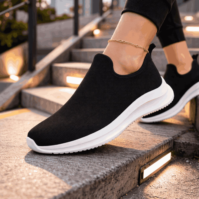 Tênis Feminino Meia Calce Fácil Slip On Leve Flexível Confortável Caminhada Academia Casual