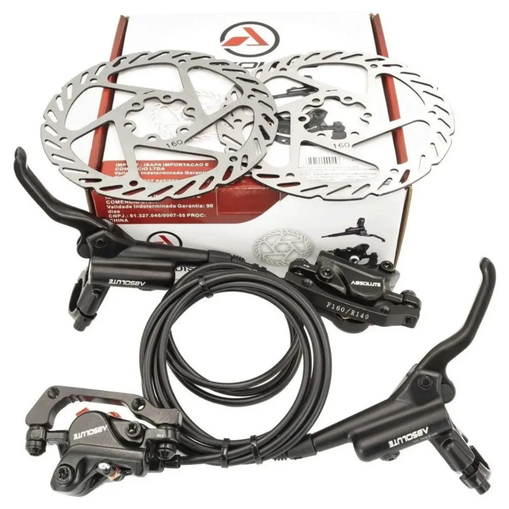 Par De Freio Hidráulico Para Bicicleta Bike Absolute Wild 2 Completo Com Discos Rotores 160mm em Oferta na Shopee