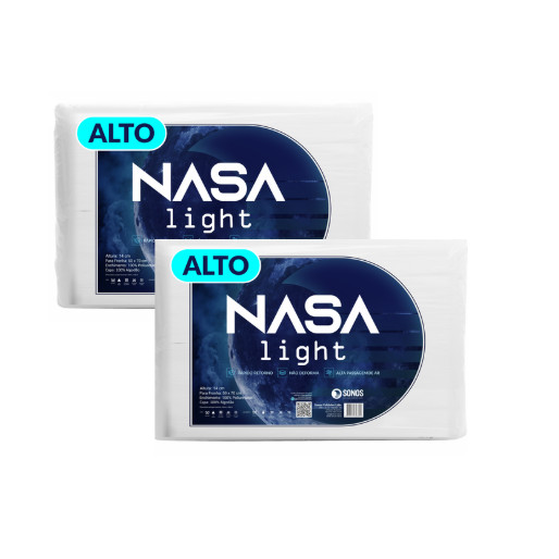 Kit 2 Travesseiros Sonos Nasa Light Alto 14 cm em Oferta na Shopee