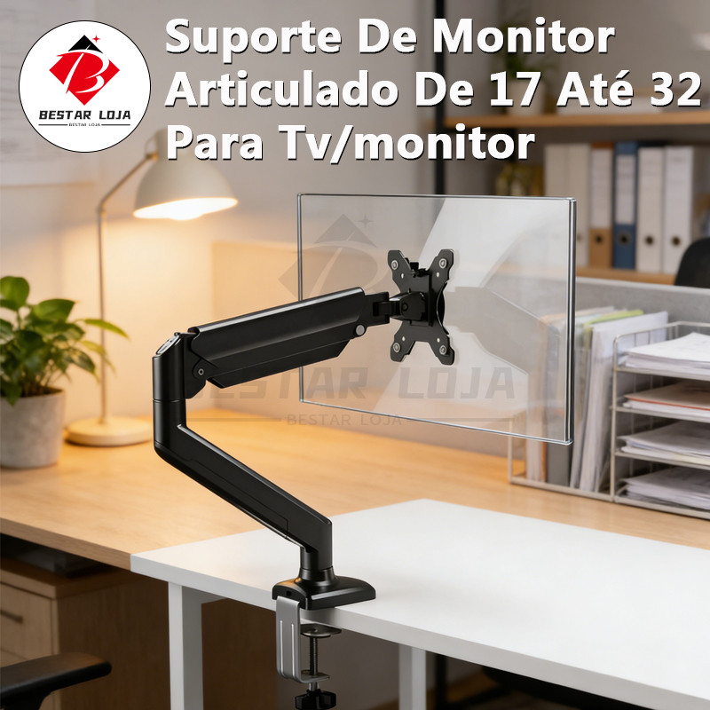BESTAR LOJA Suporte De Monitor Articulado De 17 Até 32 Para Tv/monitor Braço Articulado Ajuste Altura