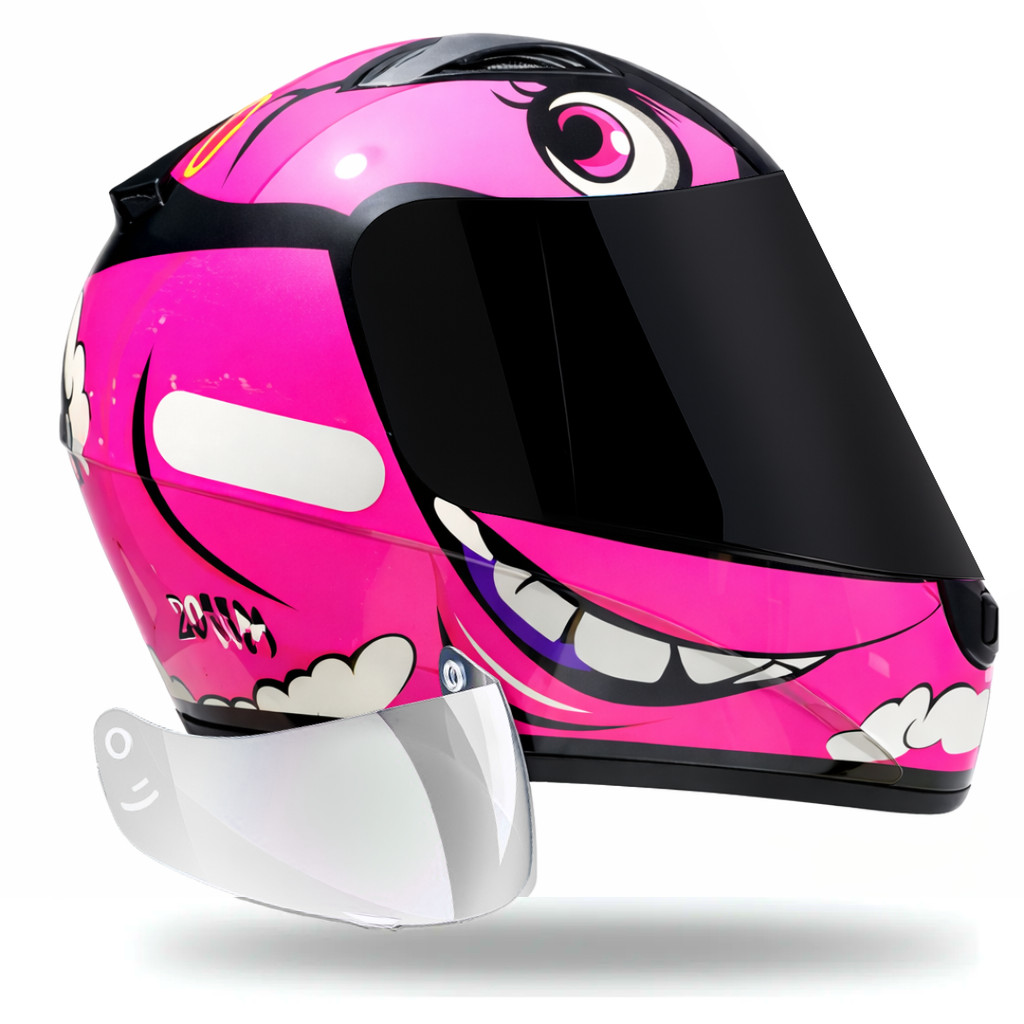 Capacete Ebf Spark Zoiim Rosa e Roxo Mais Viseira Fumê