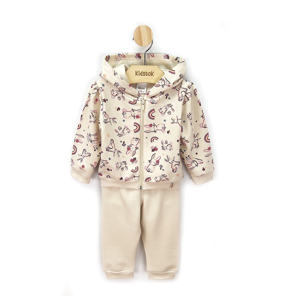 Conjunto Menina Moletom Jaqueta e Calça Coelhinho - Elian em Oferta na Shopee