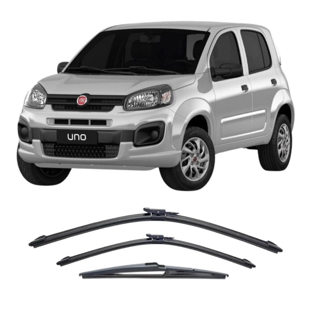 Kit 3 Palhetas FIAT UNO Attractive Way 2015 até  2022 Limpador De Parabrisa em Oferta na Shopee