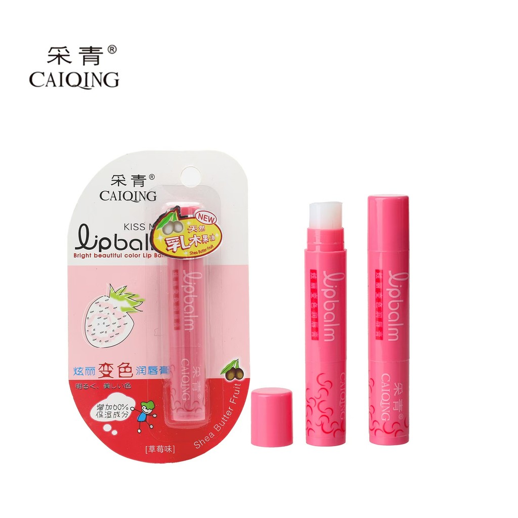 正 Caiqing Bálsamo labial que muda de cor Bálsamo labial hidratante hidratante não desbota deslumbrante batom verde color