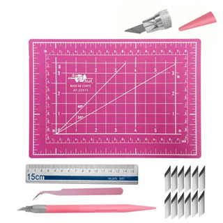 Kit de Corte Patchwork – Base A5, Régua, Estilete e Pinça em Oferta na Shopee