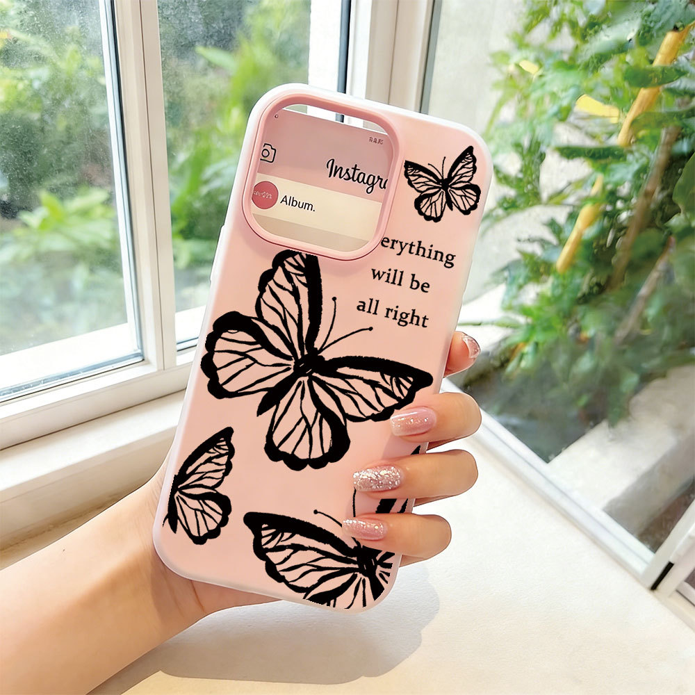 Capa Glitter Para Samsung S26 Ultra S25 S24 Plus S23 FE S22 S21 S20 A17 A07 A06 A15 A16 A56 Lavagem De Tinta Borboletas
