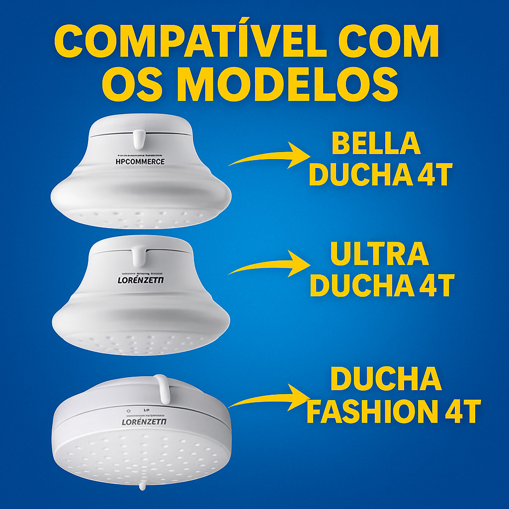 Resistência Compatível c/ chuveiro Bella Ducha 4T / D.Fashion 4t /Ultra 4T 6800,4800,5500W 110 E 220