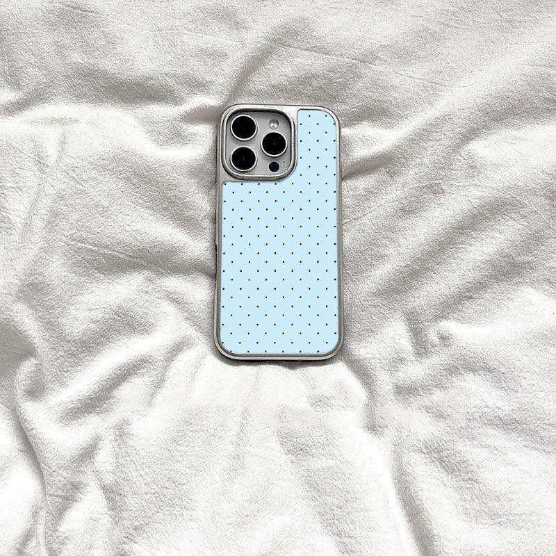 Capa de celular espelhada em malha azul, adequada para iPhone 16 Pro Max / 15 / 14 Pro Max / 13 Pro Max / 12 Pro Max / 1