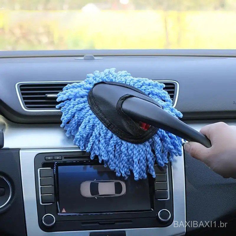 Car Cleaning Microfiber Duster, 1 Count Soft Dust Removal Plush Brush, Multifunctional Cleaning Tool for Car, Detailing 