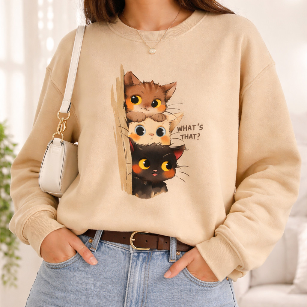 Blusa de Frio Moletom Mulher Gatinhos Fofo Moda Inverno Estilo Casual