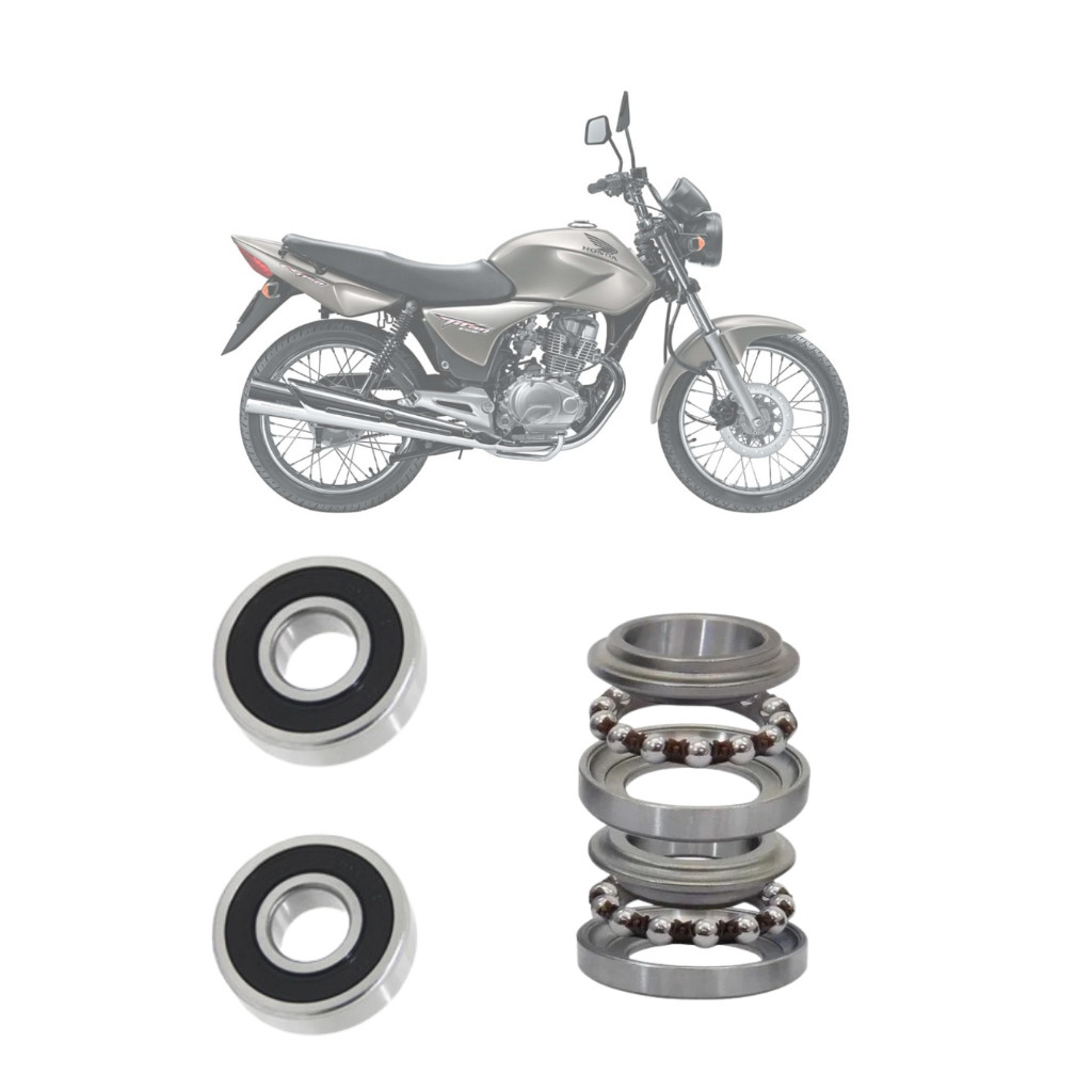 Rolamentos Roda Dianteira + Caixa Direção esférica Honda Titan/Fan 150 2002-2014