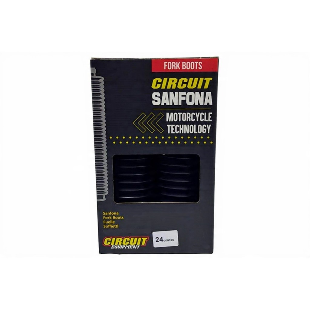 SANFONA DE BENGALA CIRCUIT PRETA 24 DENTES PARA XLX350 - XR200 - XL250 - NX200