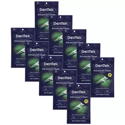 Kit 10 Fio Dental DenTek Floss Picks Triple Clean Advanced com 90 unidades