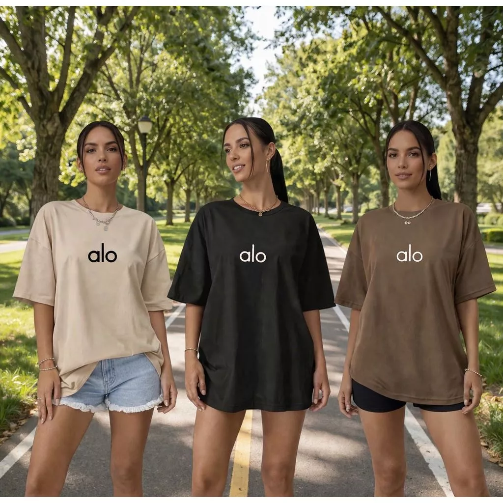Kit 3 Camiseta Blusa Oversized Feminina 100% Algodão Streetwear Academia Esporte — imagem 1