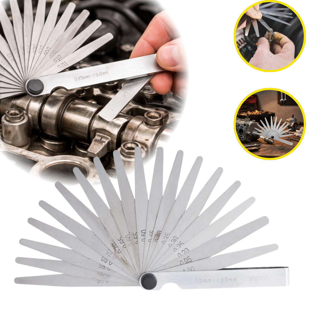 Calibre De Folga Mecânico 20 Lâminas P/ Regulador De Válvulas Vonder 0,05 a 1mm Aço Carbono