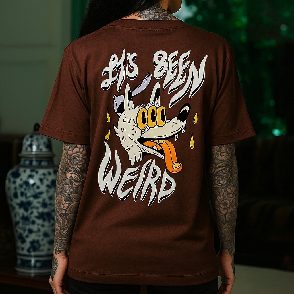 Camisa Camiseta Oversized Streetwear Lobo Estranho Weird Wolf Skatista Estampada STW 288
