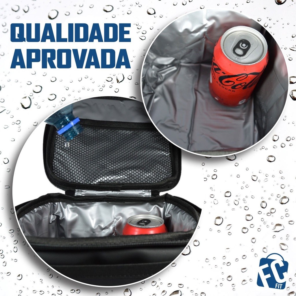 Bolsa Térmica Fitness Impermeável Lancheira Marmiteira Preta Pode Colocar Gelo Anti Vazamento — imagem 2 de 2