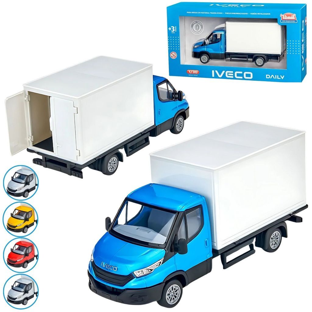 Brinquedo Caminhão Iveco Daily Carroceria Baú Miniatura Licenciada  Usual Brinquedos
